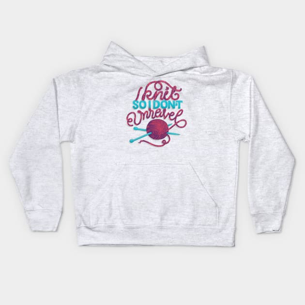 Knit So I Don't Unravel Kids Hoodie by polliadesign